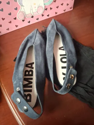 Sandalias Bimba y Lola Talla 40 terciopelo azul