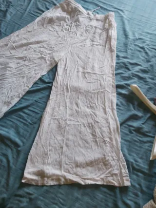 Pantaloni larghi Calzedonia bianchi taglia M