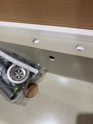 Fregadero de cocina de granito beige/gris