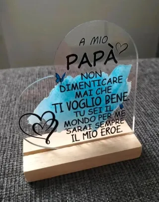 Targhetta regalo papà Il mio eroe
