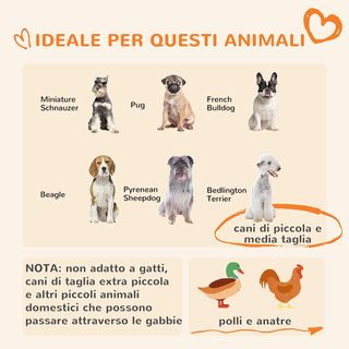 Recinto per Cani di Taglia Piccola e Media, Box per Cani e Galline con Tetto, 122X122X138Cm