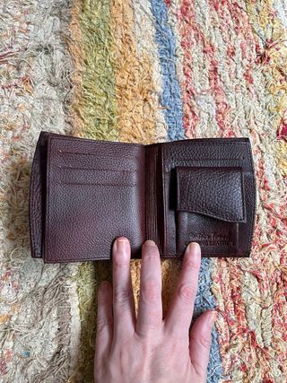 Cartera Feather Touch Piel Marrón Oscuro