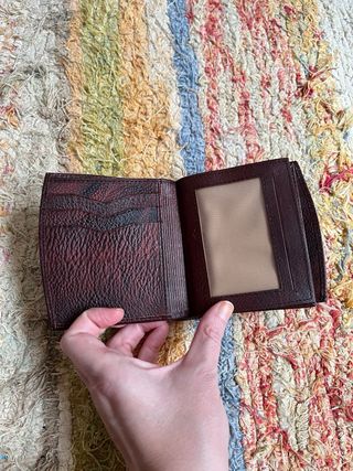 Cartera Feather Touch Piel Marrón Oscuro