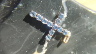 Croce 18 Carati 750 con Pietre Blu