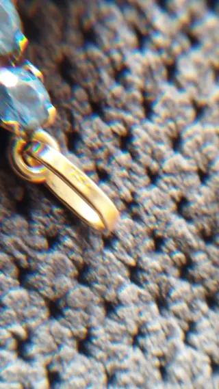 Croce 18 Carati 750 con Pietre Blu