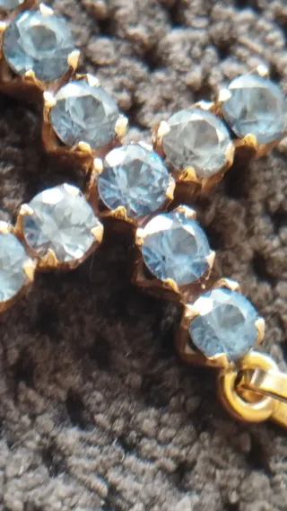 Croce 18 Carati 750 con Pietre Blu