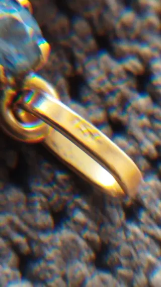 Croce 18 Carati 750 con Pietre Blu