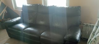 Sofá relax eléctrico 3 plazas piel negro