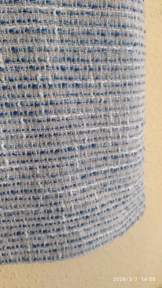 Vestido midi  tweed tipo chanel Azul y Blanco