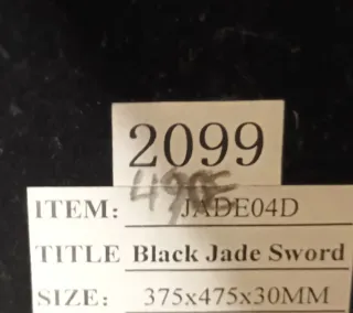 Daga Jade China Antigua Tallada a mano Enmarcada