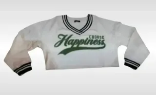 Felpa corta donna Choose Happiness