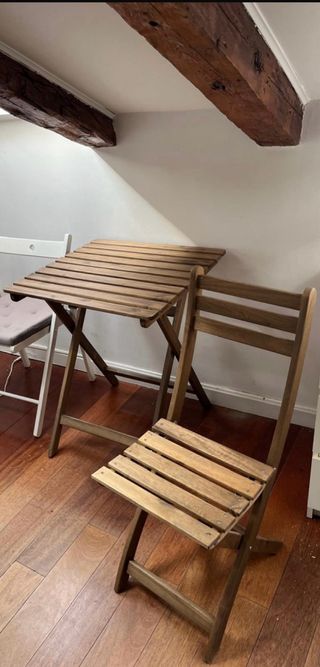 Conjunto de Mesa y Silla Plegables Madera IKEA