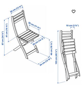 Conjunto de Mesa y Silla Plegables Madera IKEA