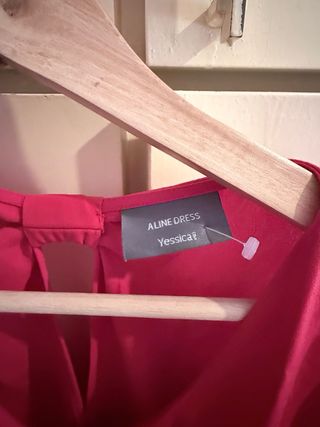 Vestido rosa manga larga