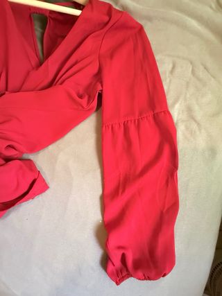 Vestido rosa manga larga