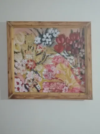 Cuadro óleo hombre y perro