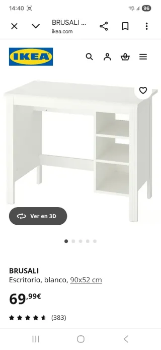 Escritorio blanco de madera