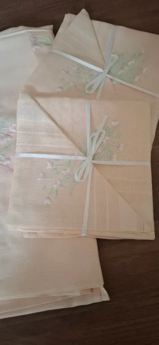 Tovaglia x12 in mussola di cotone con tovaglioli