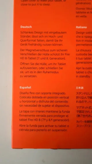 Funda ORIGINAL Amazon Fire HD 8. Negra.