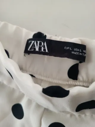 Pantalón ancho lunares blanco y negro