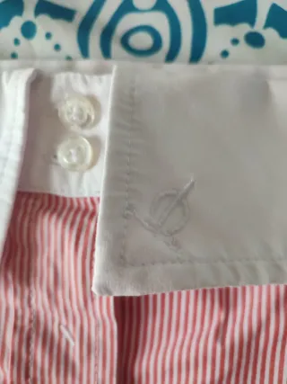 Falda El Caballo Rayas Coral y Blancas