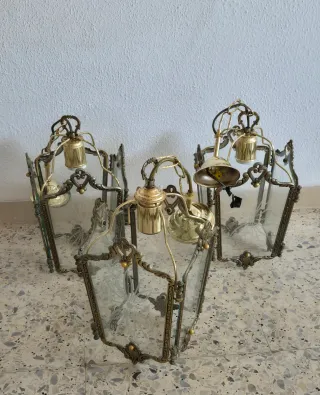 Lámpara/Farol Grabada Colgante