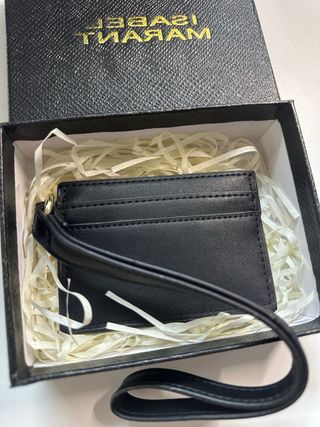 Tarjetero Isabel Marant Negro con Tachuelas Dorada