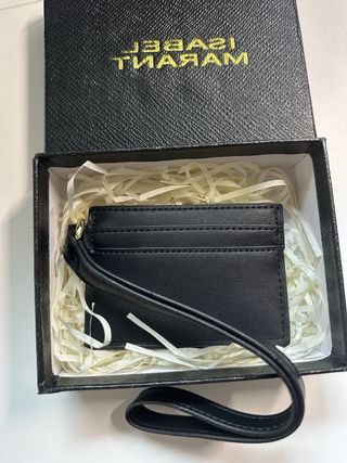 Tarjetero Isabel Marant Negro con Tachuelas Dorada