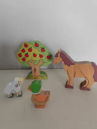 Lote animales madera granja