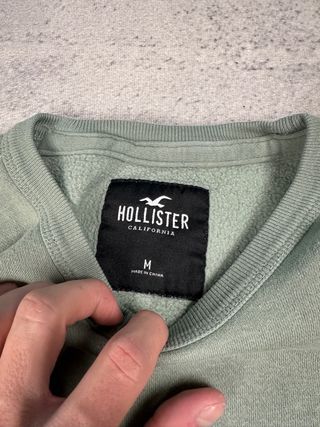 Sudadera Hollister Verde Oliva Cuello Redondo