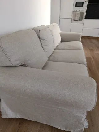 Divano a 3 posti Ikea beige in tessuto