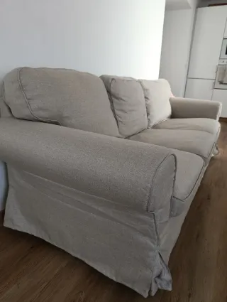 Divano a 3 posti Ikea beige in tessuto