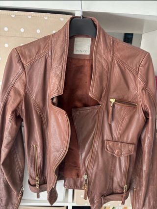 Pinko original chaqueta de piel ovina