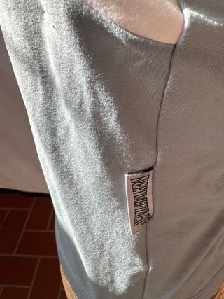 Top a halter bicolore beige e verde