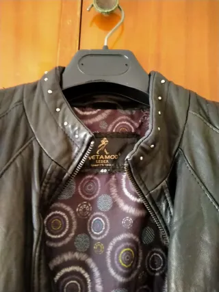 Chaqueta Piel Mujer Negra