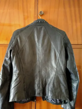 Chaqueta Piel Mujer Negra