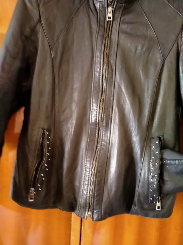 Chaqueta Piel Mujer Negra