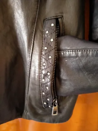 Chaqueta Piel Mujer Negra