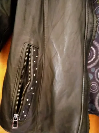 Chaqueta Piel Mujer Negra