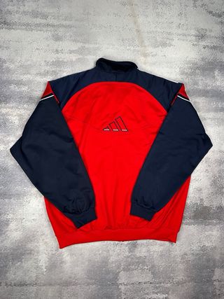 Sudadera Deportiva Adidas Roja Cremallera 90s