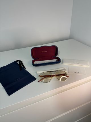 Gafas Gucci Doradas y Marrones