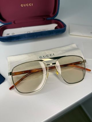 Gafas Gucci Doradas y Marrones