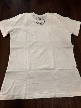 Camiseta blanca con bolsillo ancla Talla M