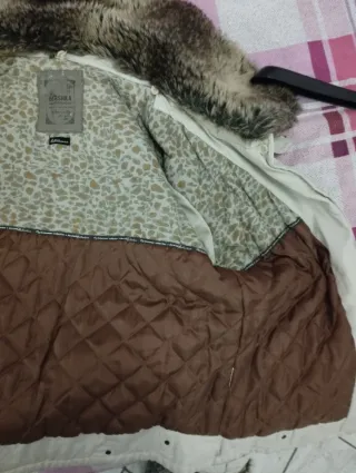Giubbotto donna beige con pelliccia
