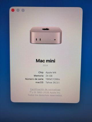 Mac Mini M4 24GB RAM 256GB SSD