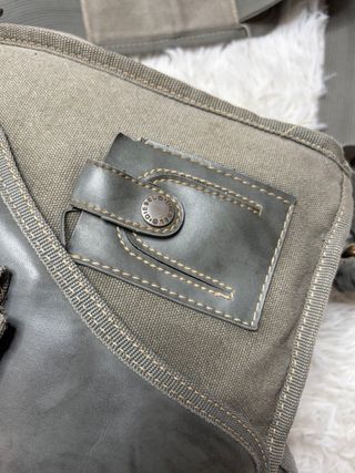 Diesel 90s Vintage Messenger Bag Y2K Grey Canvas