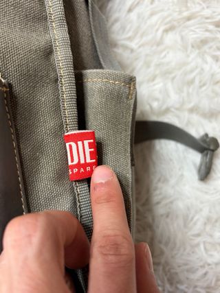 Diesel 90s Vintage Messenger Bag Y2K Grey Canvas