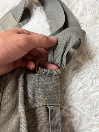 Diesel 90s Vintage Messenger Bag Y2K Grey Canvas