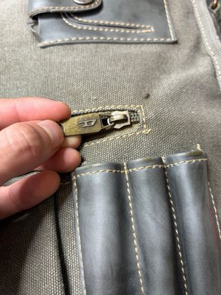 Diesel 90s Vintage Messenger Bag Y2K Grey Canvas