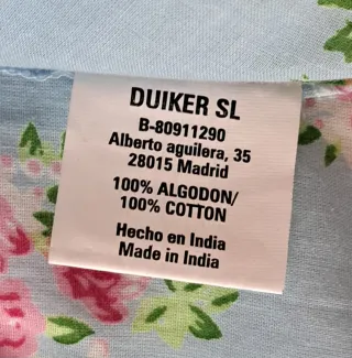 Camisa floral algodón manga 3/4